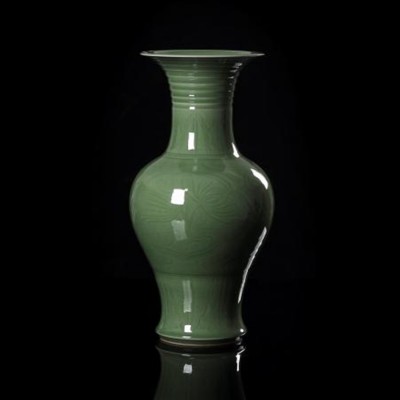 antique  handcrafted  ceramic celadon vase for collection