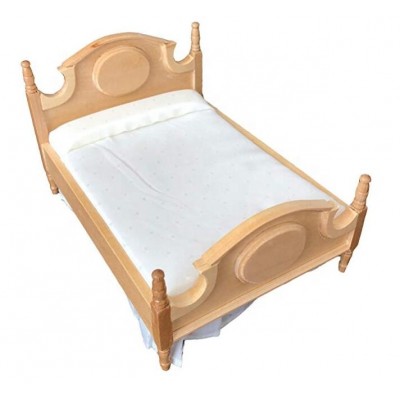 wooden natural  miniature bed , doll house miniature bed furniture