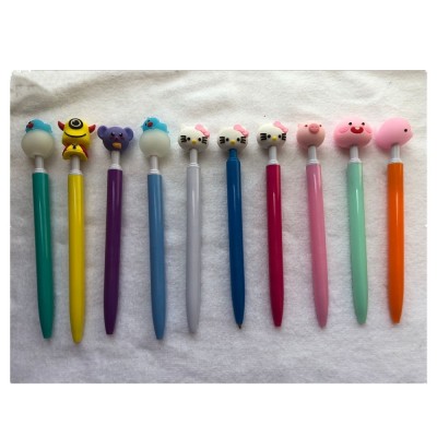 hot sale promotion  ball pen with cartoon animal topper for kid